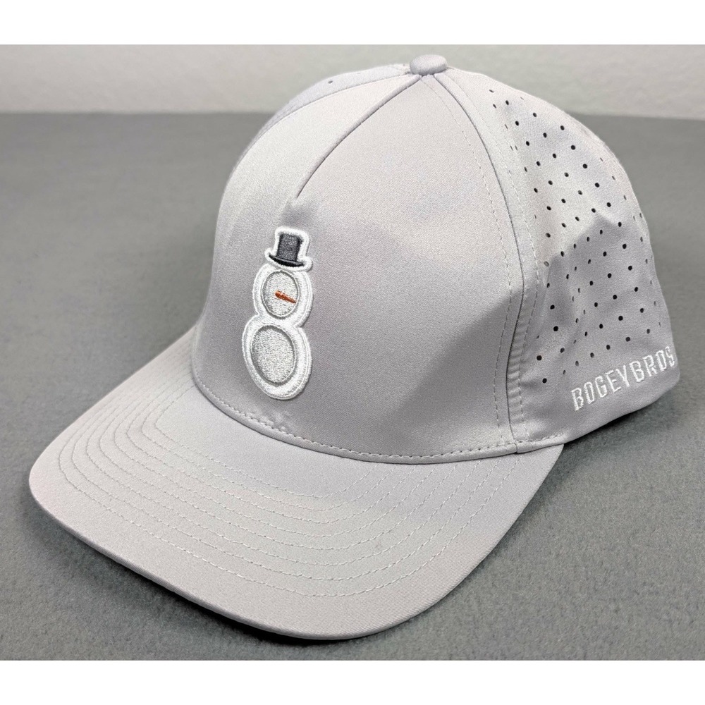 BogeyBros Gray Snowman SnapBack Golf Hat Vented Casual Outdoors